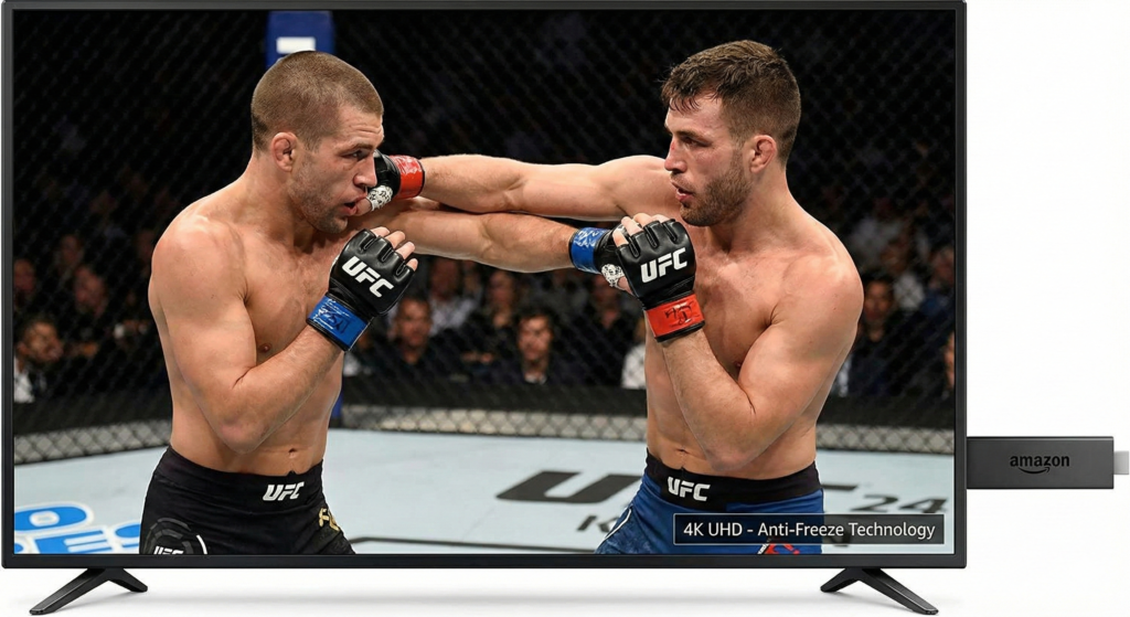 Watching UFC 324 in 4K resolution on Amazon Firestick using anti-freeze IPTV